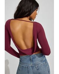 Garage - Long Sleeve Cowl Back Top - Lyst