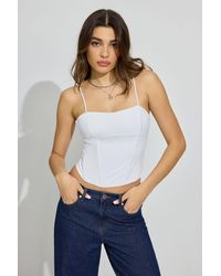Garage - Lace Up Back Bustier Cami Top - Lyst
