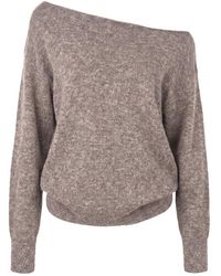 Garage - Long Sleeve Spongy Relaxed Off Shoulder Sweater - Lyst