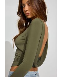Garage - Long Sleeve Cowl Back Top - Lyst