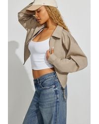 Garage - Crop Twill Bomber Jacket - Lyst