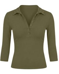 Garage - Sleek 3/4 Sleeve Polo Top - Lyst