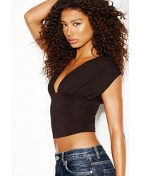 Garage - Plunge Open Tie Back Top - Lyst
