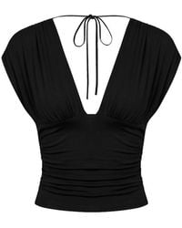 Garage - Plunge Open Tie Back Top - Lyst