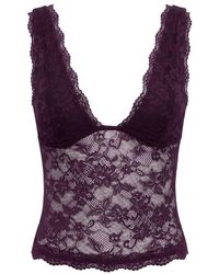 Garage - Lace Plunge Tank Top - Lyst