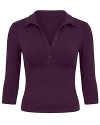 Garage - Sleek 3/4 Sleeve Polo Top - Lyst