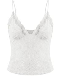 Garage - Plunge Lace Trim Cami Top - Lyst