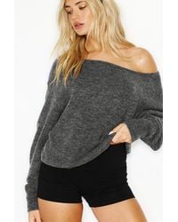 Garage - Long Sleeve Spongy Relaxed Off Shoulder Sweater - Lyst