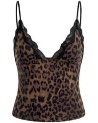 Garage - Sleek Plunge Lace Trim Cami Top - Lyst
