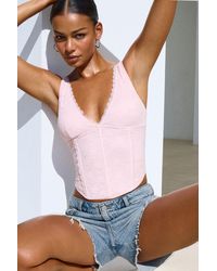 Garage - Lace Plunge Bustier Top - Lyst