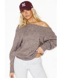Garage - Long Sleeve Spongy Relaxed Off Shoulder Sweater - Lyst