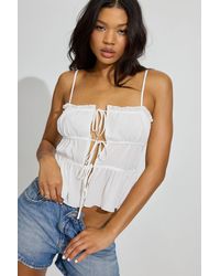 Garage - Tie Front Babydoll Cami Top - Lyst