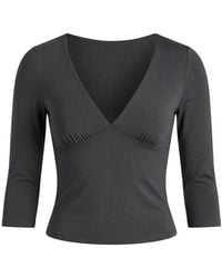 Garage - Plunge 3/4 Sleeve Top - Lyst