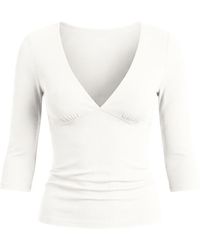 Garage - Plunge 3/4 Sleeve Top - Lyst