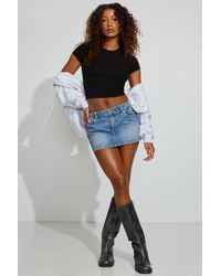 Garage - Denim Micro Skort - Lyst