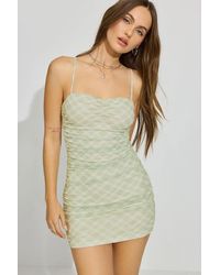 Garage - Ruched Mesh Mini Dress - Lyst