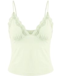 Garage - Sleek Plunge Lace Trim Cami Top - Lyst