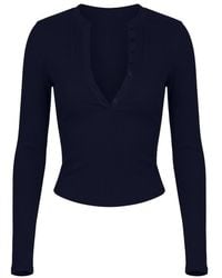 Garage - Snatchrib Crewneck Henley Long Sleeve Top - Lyst
