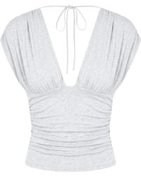 Garage - Plunge Open Tie Back Top - Lyst