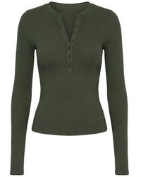Garage - Snatchrib Crewneck Henley Long Sleeve Top - Lyst