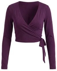 Garage - Smooth Long Sleeve Wrap Top - Lyst