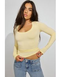 Garage - Soft Scoop Neck Long Sleeve Top - Lyst