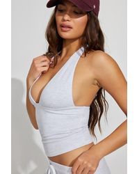 Garage - Stretchterry Plunge Halter Top - Lyst