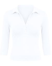 Garage - Sleek 3/4 Sleeve Polo Top - Lyst