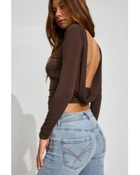 Garage - Long Sleeve Cowl Back Top - Lyst