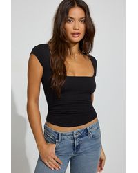 Garage - Smooth Open Neck Tee - Lyst