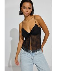 Garage - Embroidered Mesh Flyaway Cami Top - Lyst