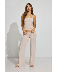 Garage - Sheer Ribbed Foldover Pants - Lyst