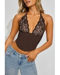 Garage - Hannah Lace Halter Corset Top - Lyst