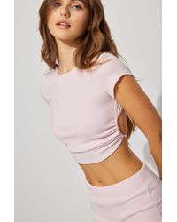 Garage - Ribbed Open Back Crop Top - Lyst