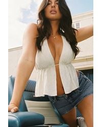 Garage - Linen Tie Back Halter Top - Lyst
