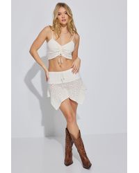 Garage - Crochet Drop Waist Mini Skirt - Lyst
