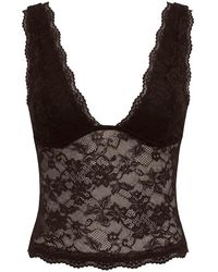 Garage - Lace Plunge Tank Top - Lyst