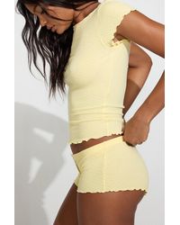 Garage - Tiny Pointelle Lettuce Edge Shorts - Lyst