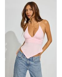 Garage - Plunge Halter Hankerchief Top - Lyst