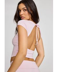 Garage - Crew Neck Open Back Tie Top - Lyst