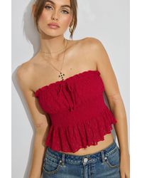 Garage - Smocked Lace Cami Top - Lyst