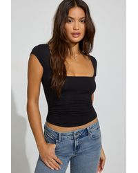 Garage - Smooth Open Neck Tee - Lyst