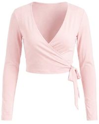 Garage - Smooth Long Sleeve Wrap Top - Lyst