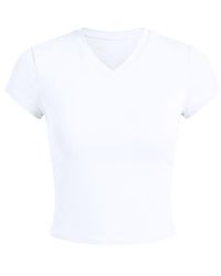 Garage - Sleek High V-Neck Short Sleeve Top - Lyst