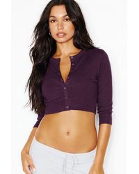 Garage - Ultra Cropped Cardigan Long Sleeve Top - Lyst
