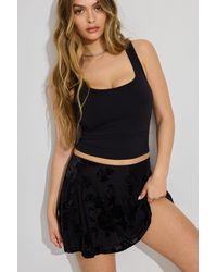 Garage - Burnout Flowy Velvet Skort - Lyst