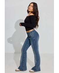 Garage - Low Rise Flare Jeans - Lyst
