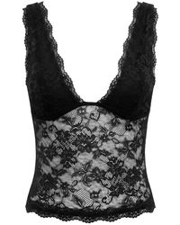 Garage - Lace Plunge Tank Top - Lyst