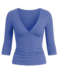 Garage - Plunge 3/4 Sleeve Top - Lyst