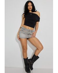 Garage - Denim Micro Skort - Lyst